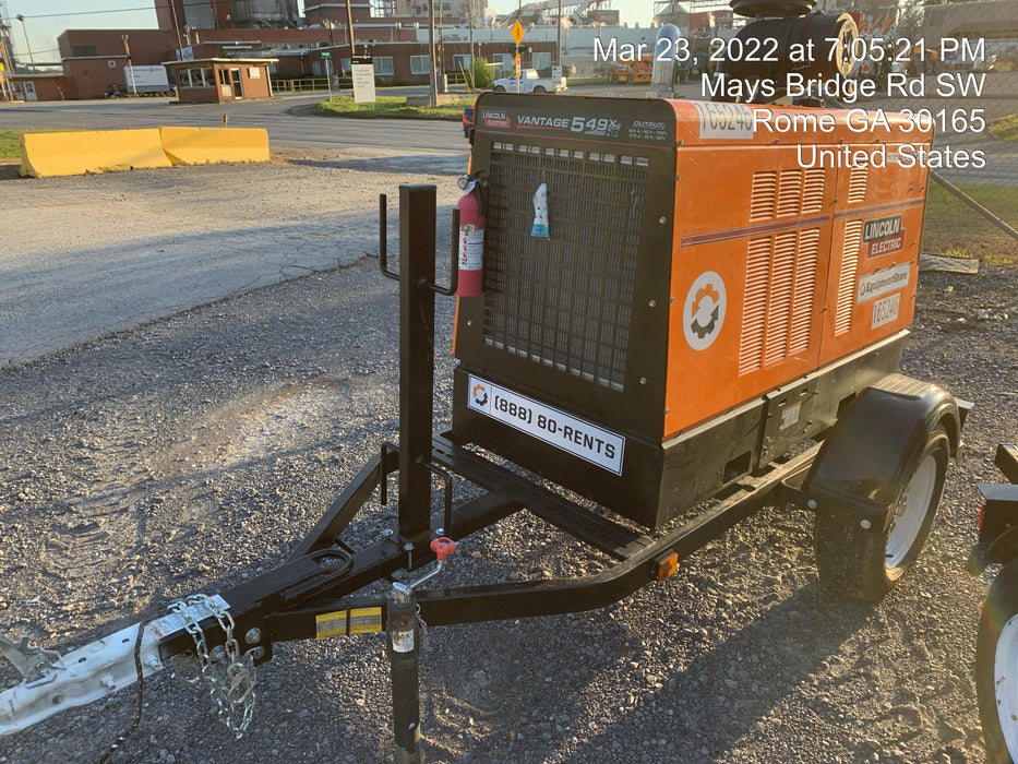 2021 Lincoln Electric Vantage 549X Ready Pak 3, ORANGE (includes trailer, cable rack, fender light kit)