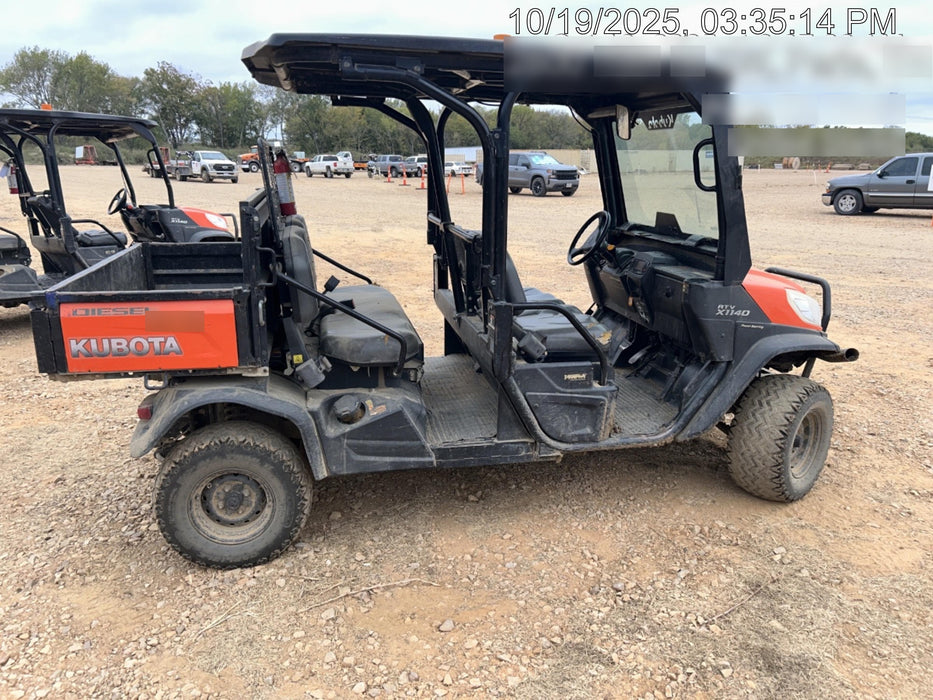 2019 Kubota RTV-X1140 4wd Utility Cart, LED Strobe, Windshield Tempered Glass, Pastic Canopy, Wire Harness Kit, Backup Alarm