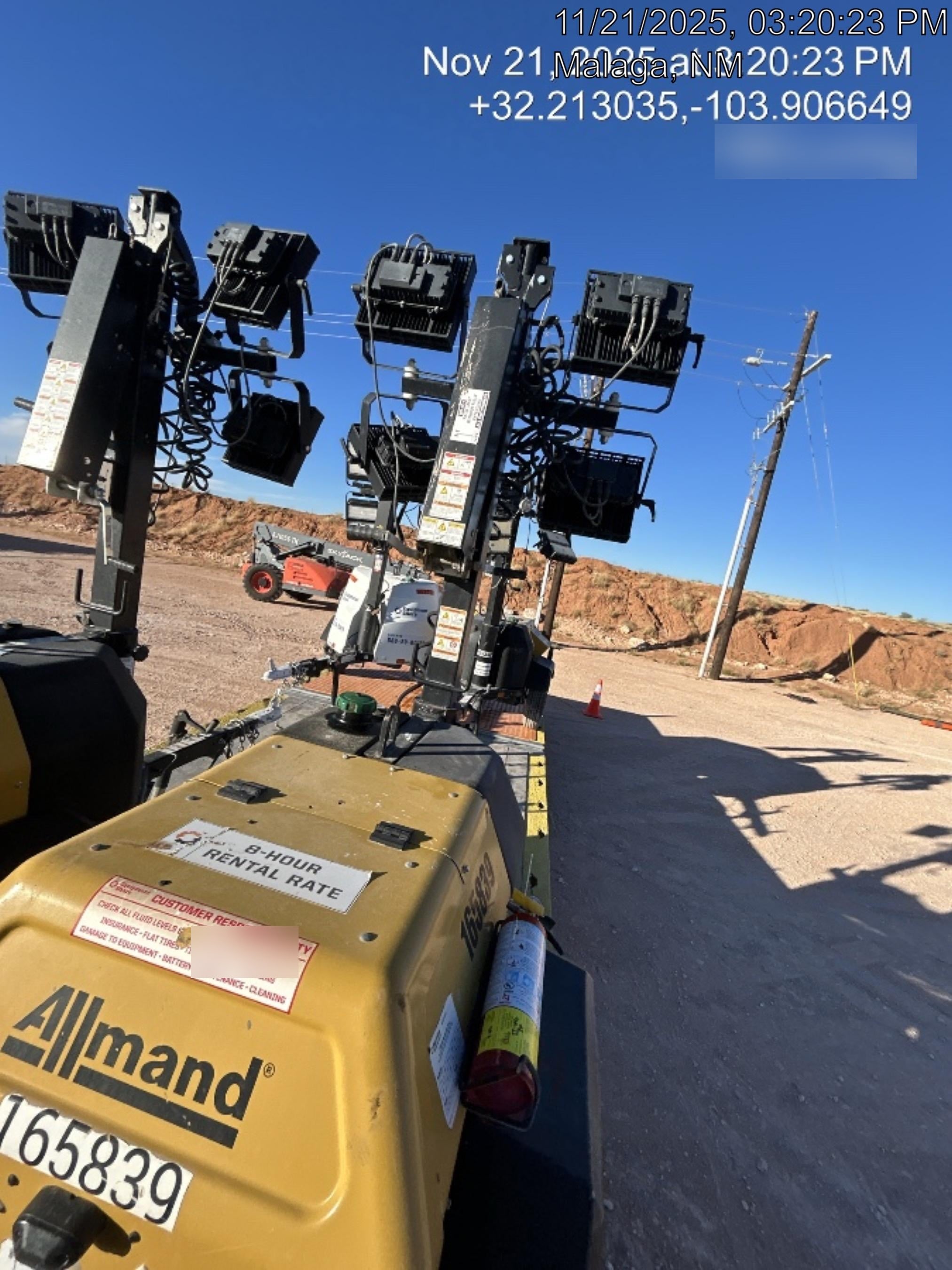 2021 Allmand NLV3GR (4) LED Light Fixture 350W, 23' Vertical Mast, 3kW Prime, Towable, Deep Sea L401, Leveling Jacks, Yanmar T4F 5.8hp