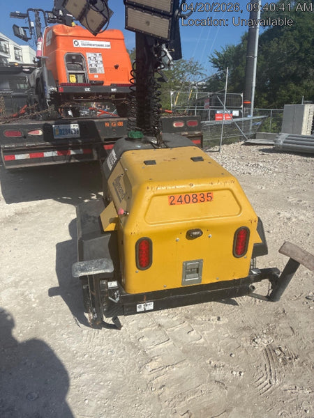 2022 Allmand NLV3GR (4) LED Light Fixture 350W, 23' Vertical Mast, 3kW Prime, Towable, Deep Sea L401, Leveling Jacks, Yanmar T4F 5.8hp