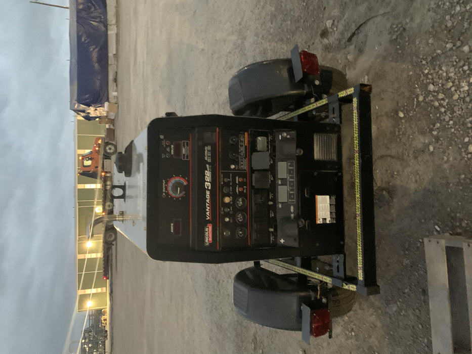 2019 Lincoln Electric Vantage 322 Welder Ready-Pak 3, Two wheel trailer, Fender and Light kit, Cable Rack