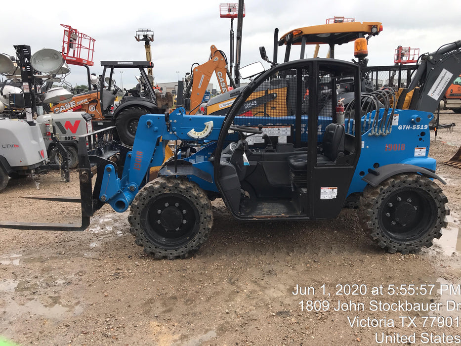 2018 Genie GTH-5519 Genie GTH-5519 Telehandler w/Open ROPS, 48" Carriage/Forks, Solid RT Tires, Work Light Package