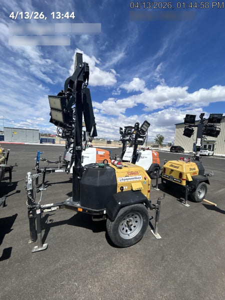 2021 Allmand NLV3GR (4) LED Light Fixture 350W, 23' Vertical Mast, 3kW Prime, Towable, Deep Sea L401, Leveling Jacks, Yanmar T4F 5.8hp