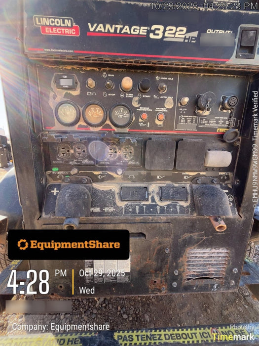 2019 Lincoln Electric Vantage 322 Welder Ready-Pak 3, Two wheel trailer, Fender and Light kit, Cable Rack