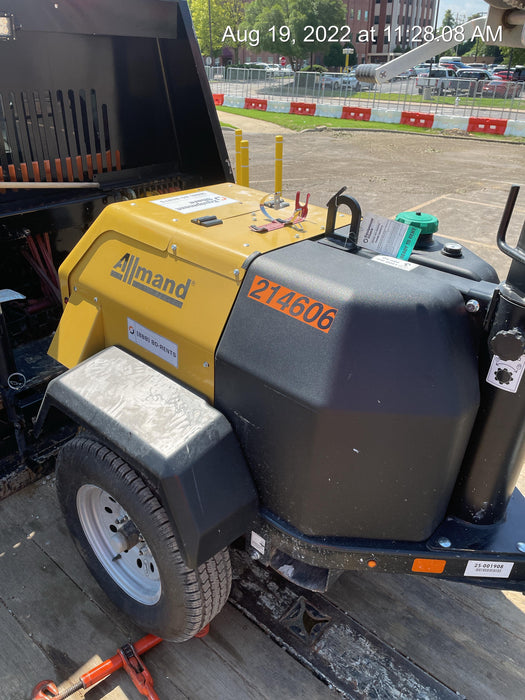 2022 Allmand NLV3GR (4) LED Light Fixture 350W, 23' Vertical Mast, 3kW Prime, Towable, Deep Sea L401, Leveling Jacks, Yanmar T4F 5.8hp