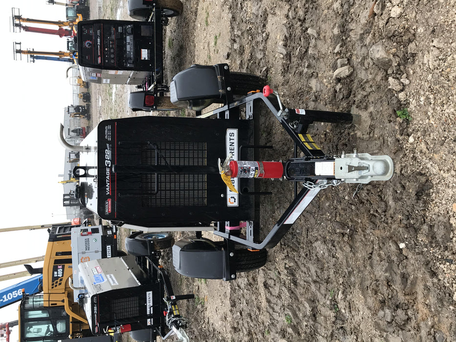 2019 Lincoln Electric Vantage 322 Welder Ready-Pak 3, Two wheel trailer, Fender and Light kit, Cable Rack