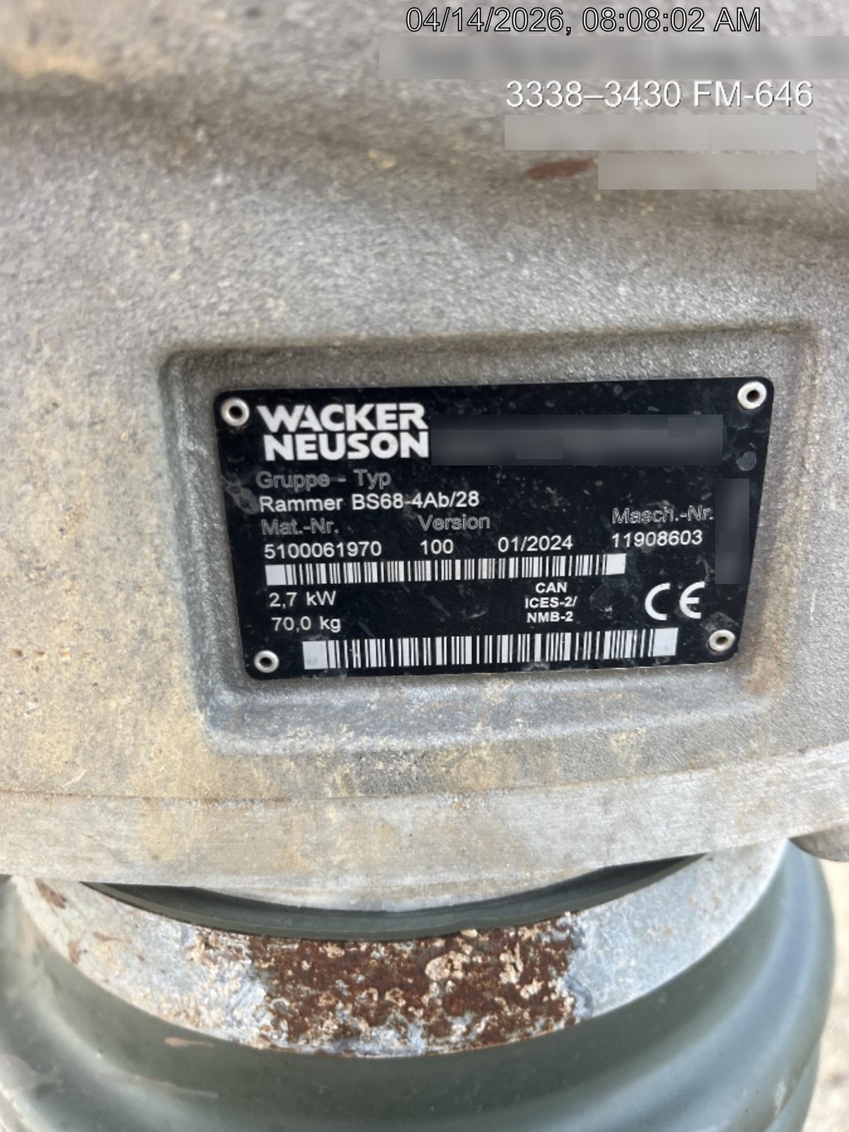 2024 WACKER NEUSON BS68-4Ab/28