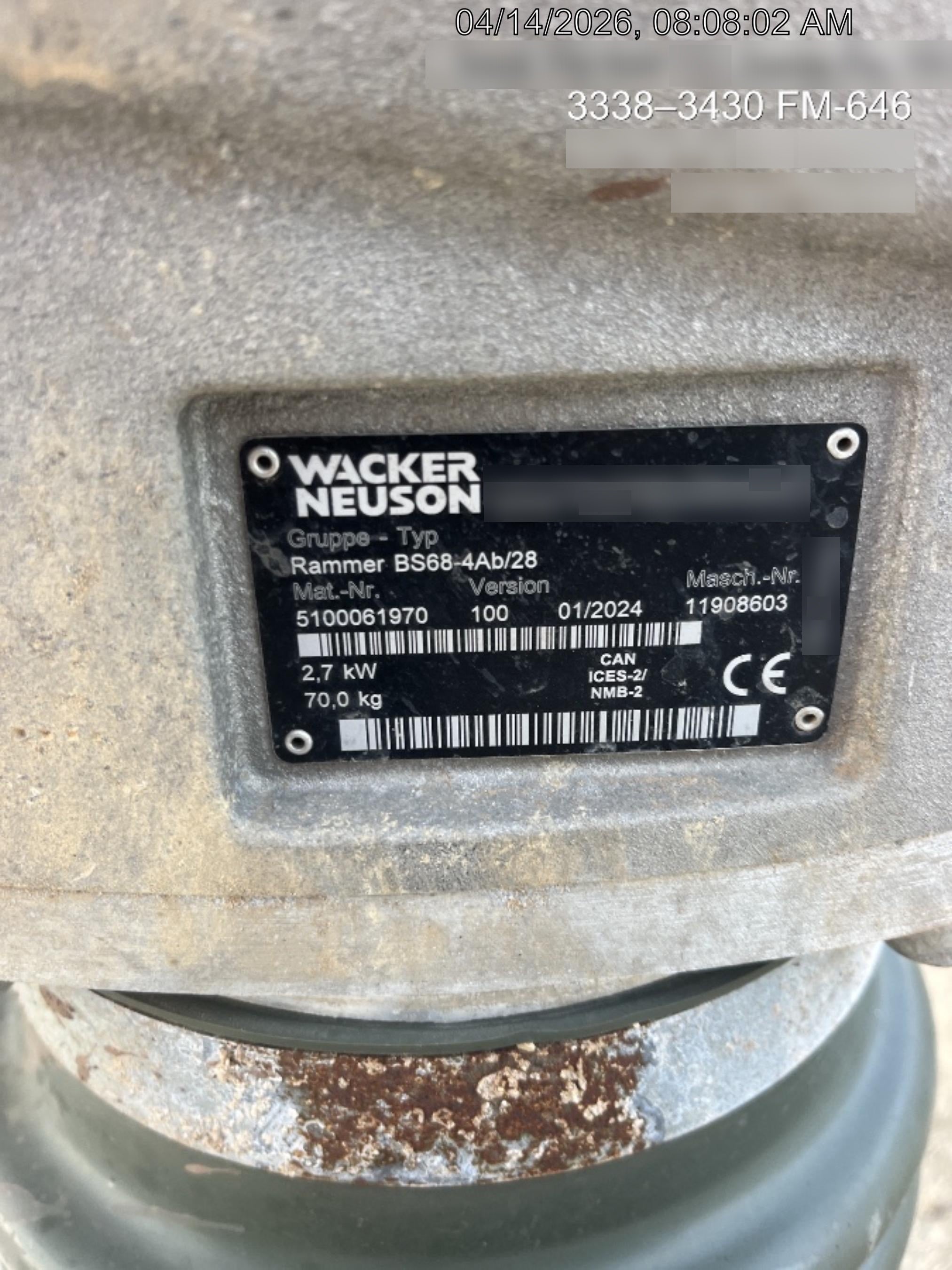 2024 WACKER NEUSON BS68-4Ab/28