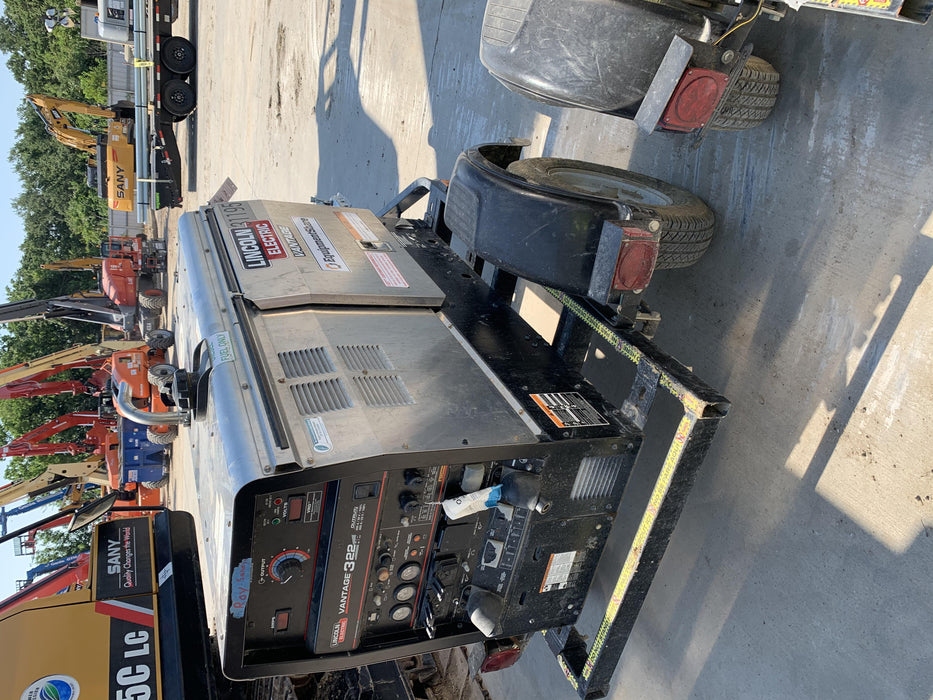 2019 Lincoln Electric Vantage 322 Welder Ready-Pak 3, Two wheel trailer, Fender and Light kit, Cable Rack