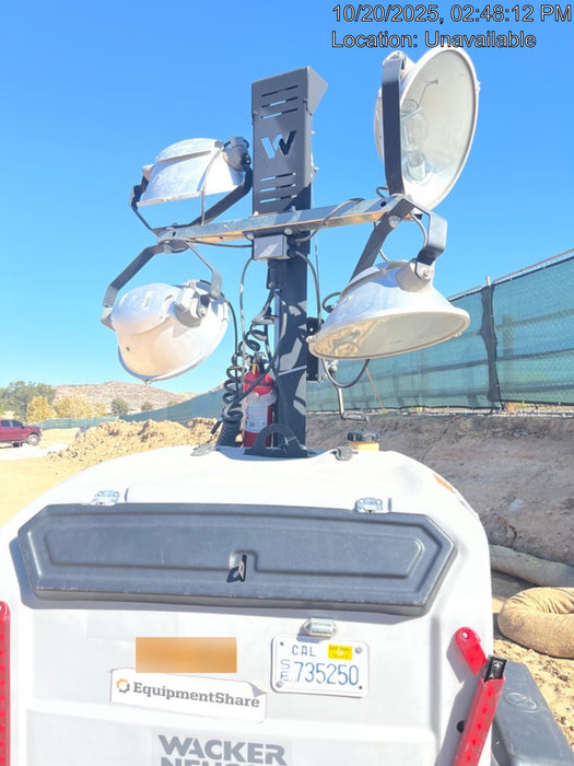 2019 Wacker Neuson LTV6L-MH Wacker Neuson LTV6L Mobile Light Tower w/Fuel Level Sensor Installed