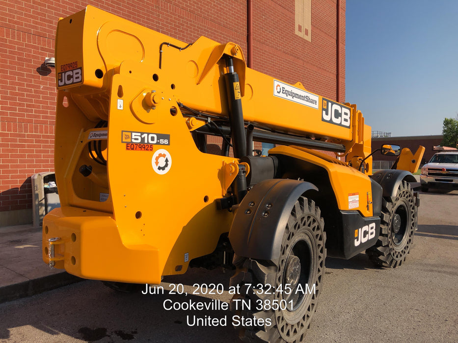 2020 JCB 510-56 Canopy, Solid Tires, Work Lights, Beacon, Aux Hydraulics, Back up Alarm, Lifting Eye, ES Decals