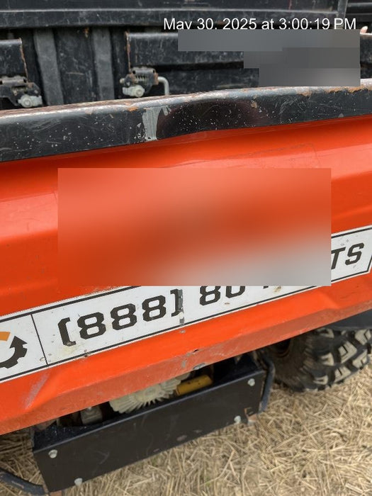 Kubota RTV-X1140W-H 4wd Utility Cart, LED Strobe, Windshield Tempered Glass, Pastic Canopy, Wire Harness Kit, Backup Alarm