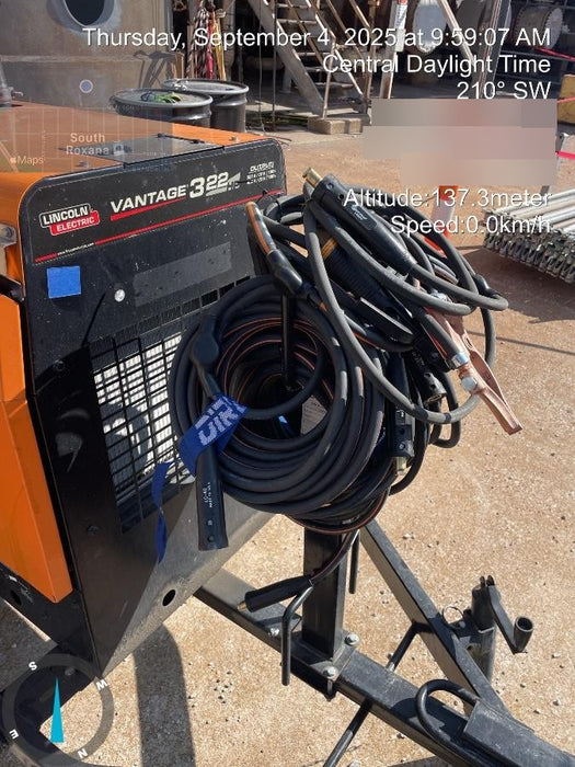 2021 Lincoln Electric Vantage 322 Vantage 322 Ready Pak 3 w/ Decals, ORANGE (includes trailer, cable rack, fender light kit) NO Telematics