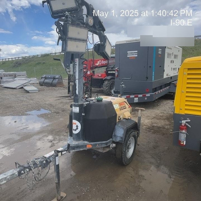 2022 Allmand NLV3GR (4) LED Light Fixture 350W, 23' Vertical Mast, 3kW Prime, Towable, ES Decals, T3