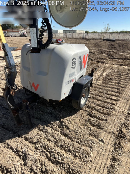 2018 Wacker Neuson LTV6L-MH Wacker Neuson LTV6L Mobile Light Tower w/Fuel Level Sensor Installed