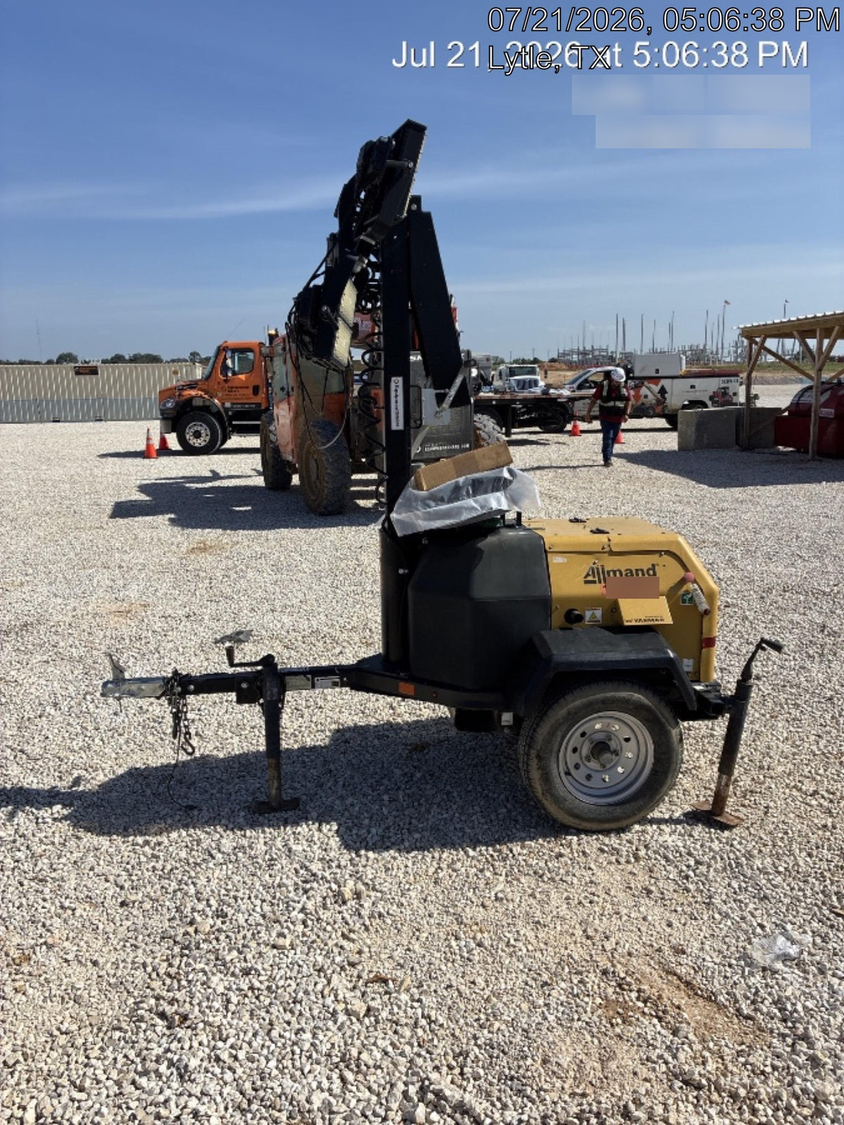 Allmand NLV3GR (4) LED Light Fixture 350W, 23' Vertical Mast, 3kW Prime, Towable, Deep Sea L401, Leveling Jacks, Yanmar T4F 5.8hp