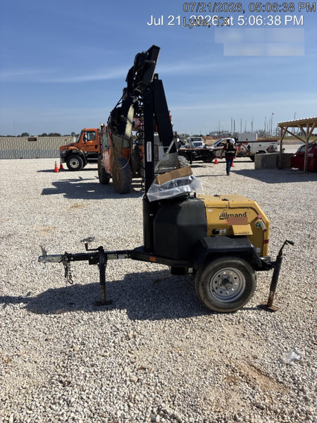 Allmand NLV3GR (4) LED Light Fixture 350W, 23' Vertical Mast, 3kW Prime, Towable, Deep Sea L401, Leveling Jacks, Yanmar T4F 5.8hp