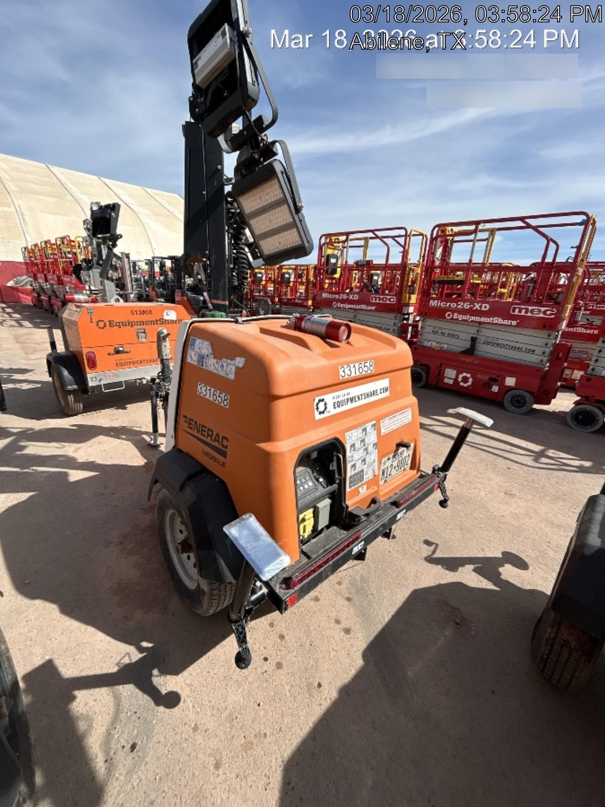 2023 Generac MLT2 Diesel, Flex Switch 120V Input, Powerzone Controller, (4) 320W LED Lights, 4kW Generator, 39.9 Gal Fuel Tank, 2" Ball, T3