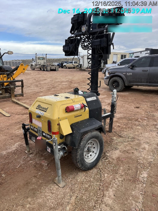 2022 Allmand NLV3GR (4) LED Light Fixture 350W, 23' Vertical Mast, 3kW Prime, Towable, ES Decals, T3