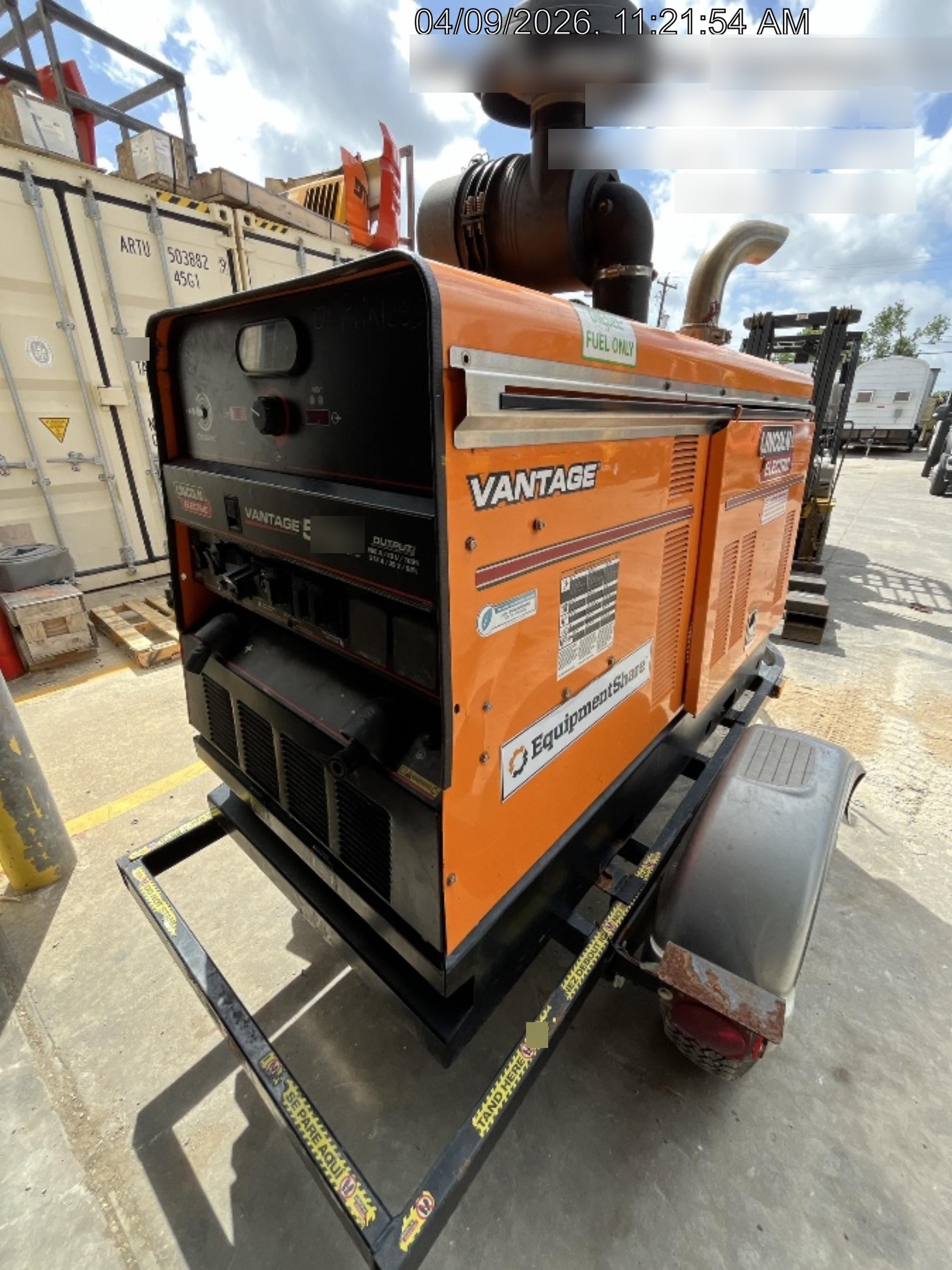 2022 Lincoln Electric Vantage 549X Crosslink Technology, Trailer Mounted, ES Decals, T3