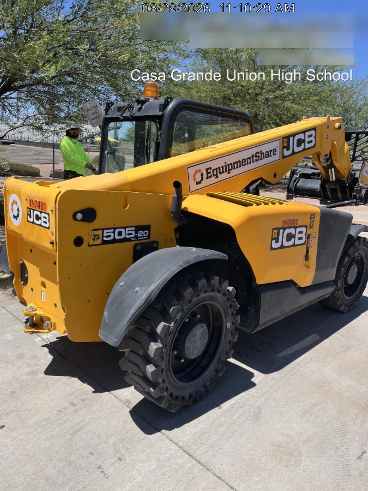 2022 JCB 505-20TC 74Hp Dsl, Canopy, Sld Tires, LED WL, Bcn
