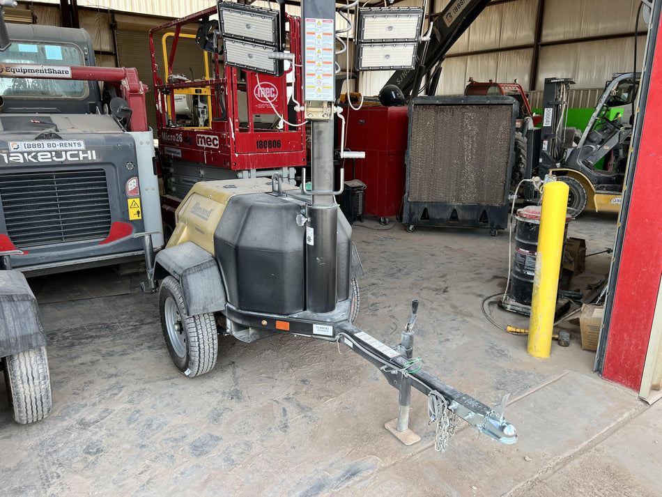 2022 Allmand NLV3GR (4) LED Light Fixture 350W, 23' Vertical Mast, 3kW Prime, Towable, ES Decals, T3