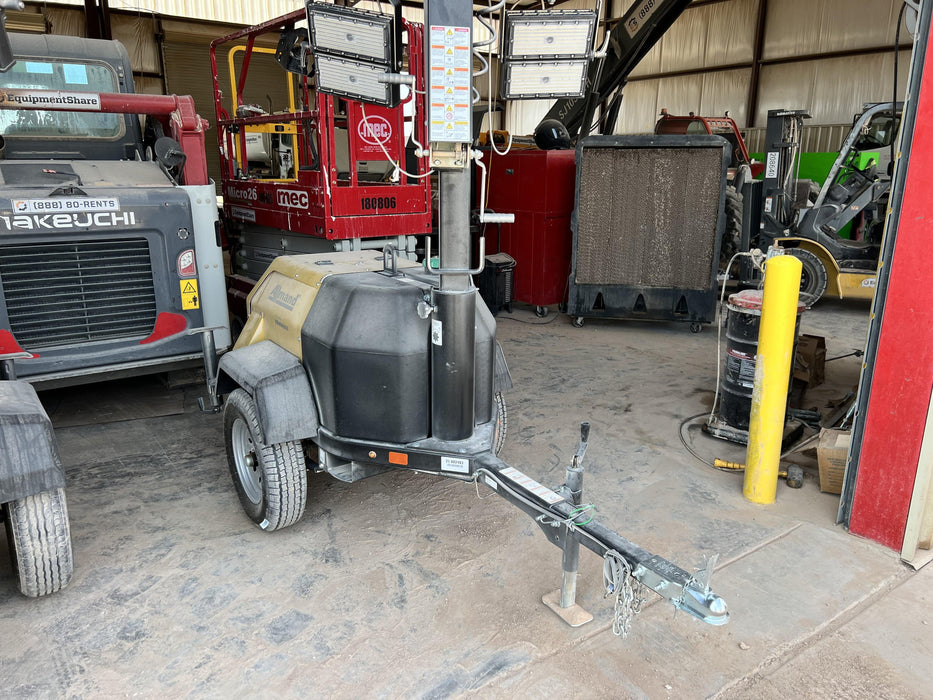 2022 Allmand NLV3GR (4) LED Light Fixture 350W, 23' Vertical Mast, 3kW Prime, Towable, ES Decals, T3