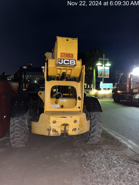 2019 JCB 510-56 Open ROPS, 74 HP, Solid Tires, Worklights, Beacon, Aux Hydraulics, Lifting Eye w/60" Carriage/60" Forks