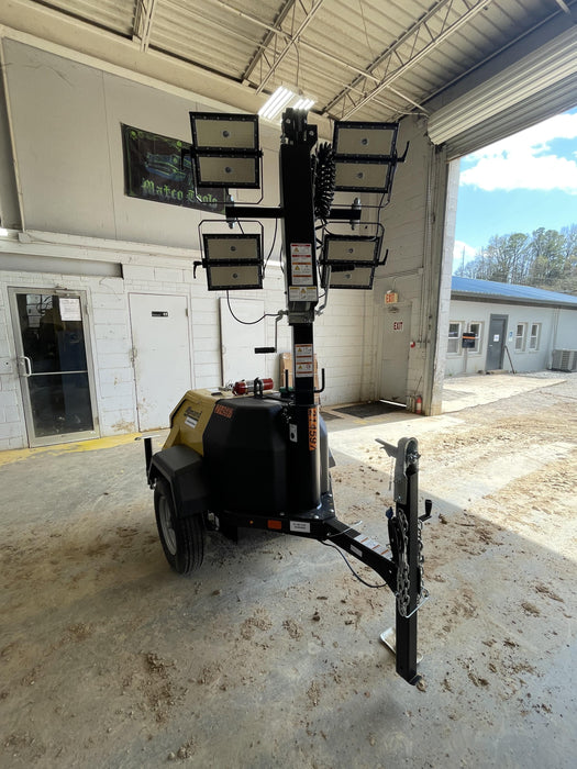 2022 Allmand NLV3GR (4) LED Light Fixture 350W, 23' Vertical Mast, 3kW Prime, Towable, Deep Sea L401, Leveling Jacks, Yanmar T4F 5.8hp