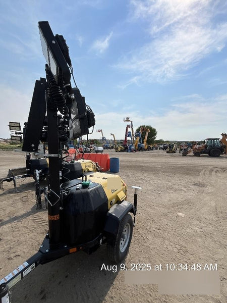 2022 Allmand NLV3GR (4) LED Light Fixture 350W, 23' Vertical Mast, 3kW Prime, Towable, ES Decals, T3