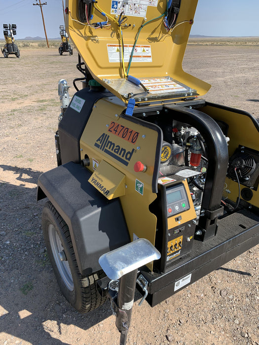 2022 Allmand NLV3GR (4) LED Light Fixture 350W, 23' Vertical Mast, 3kW Prime, Towable, ES Decals, T3