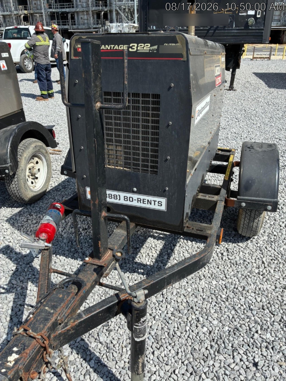 2019 Lincoln Electric Vantage 322 Ready-Pak 3, Two Wheel Trailer, Fender and Light Kit, Cable Rack