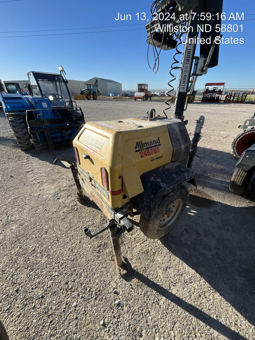 2022 Allmand NLV3GR (4) LED Light Fixture 350W, 23' Vertical Mast, 3kW Prime, Towable, ES Decals, T3