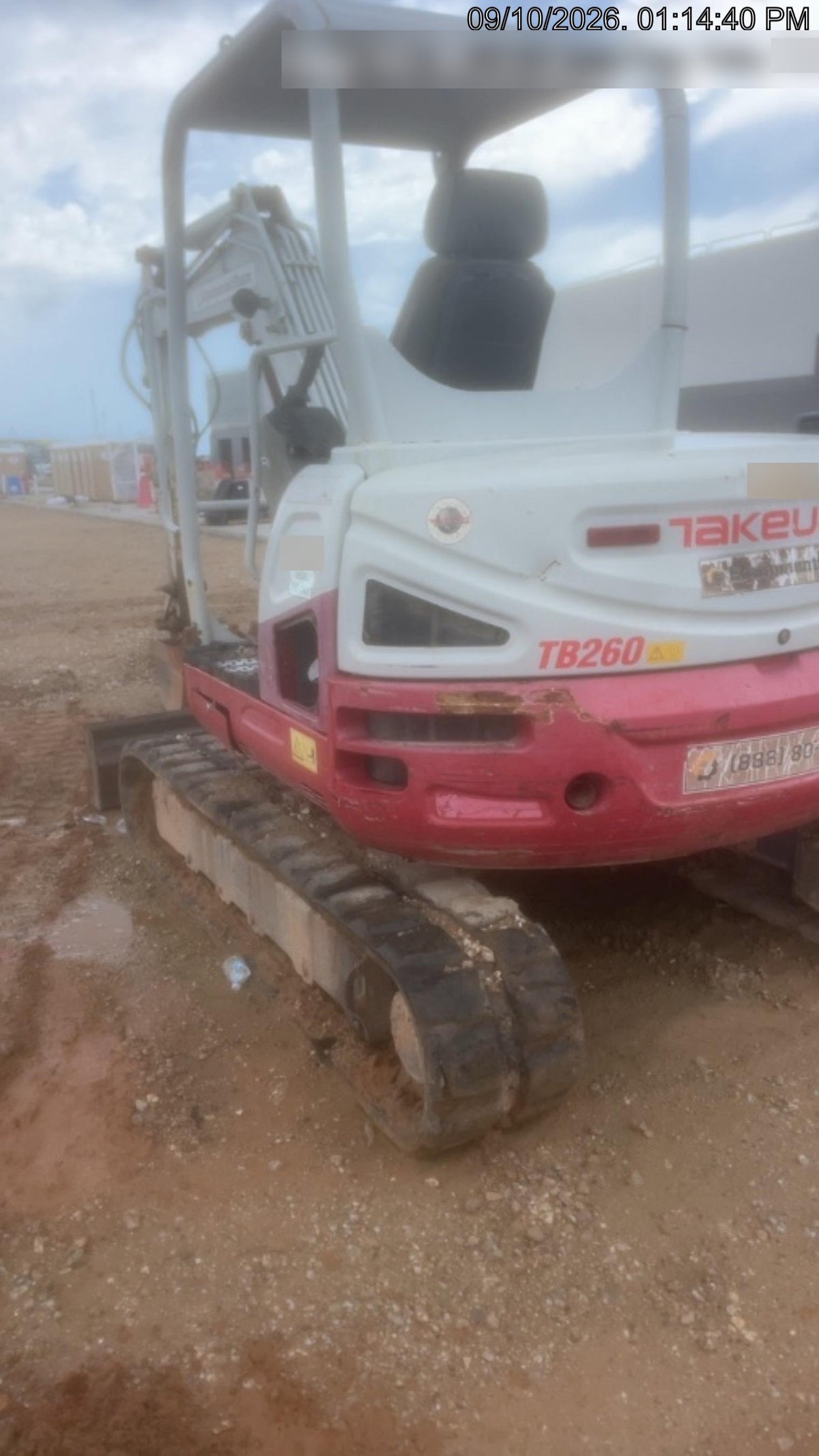 2019 Takeuchi TB260 Canopy w/Rubber Tracks, Auxiliary Hydraulics, Standard Blade, Manual QC