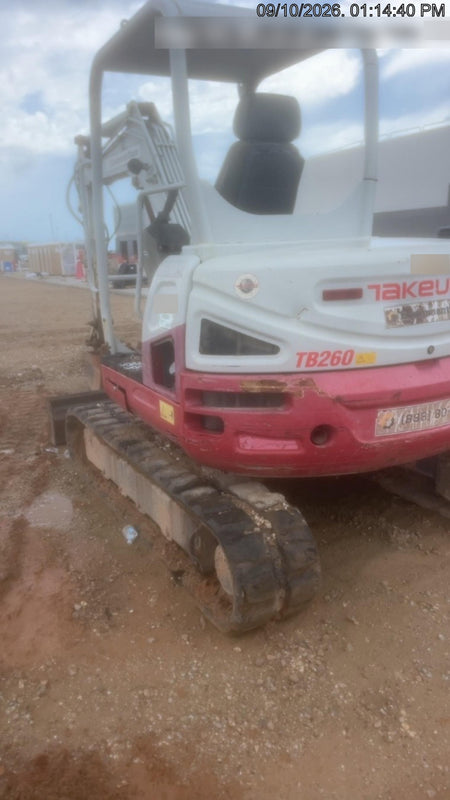 2019 Takeuchi TB260 Canopy w/Rubber Tracks, Auxiliary Hydraulics, Standard Blade, Manual QC