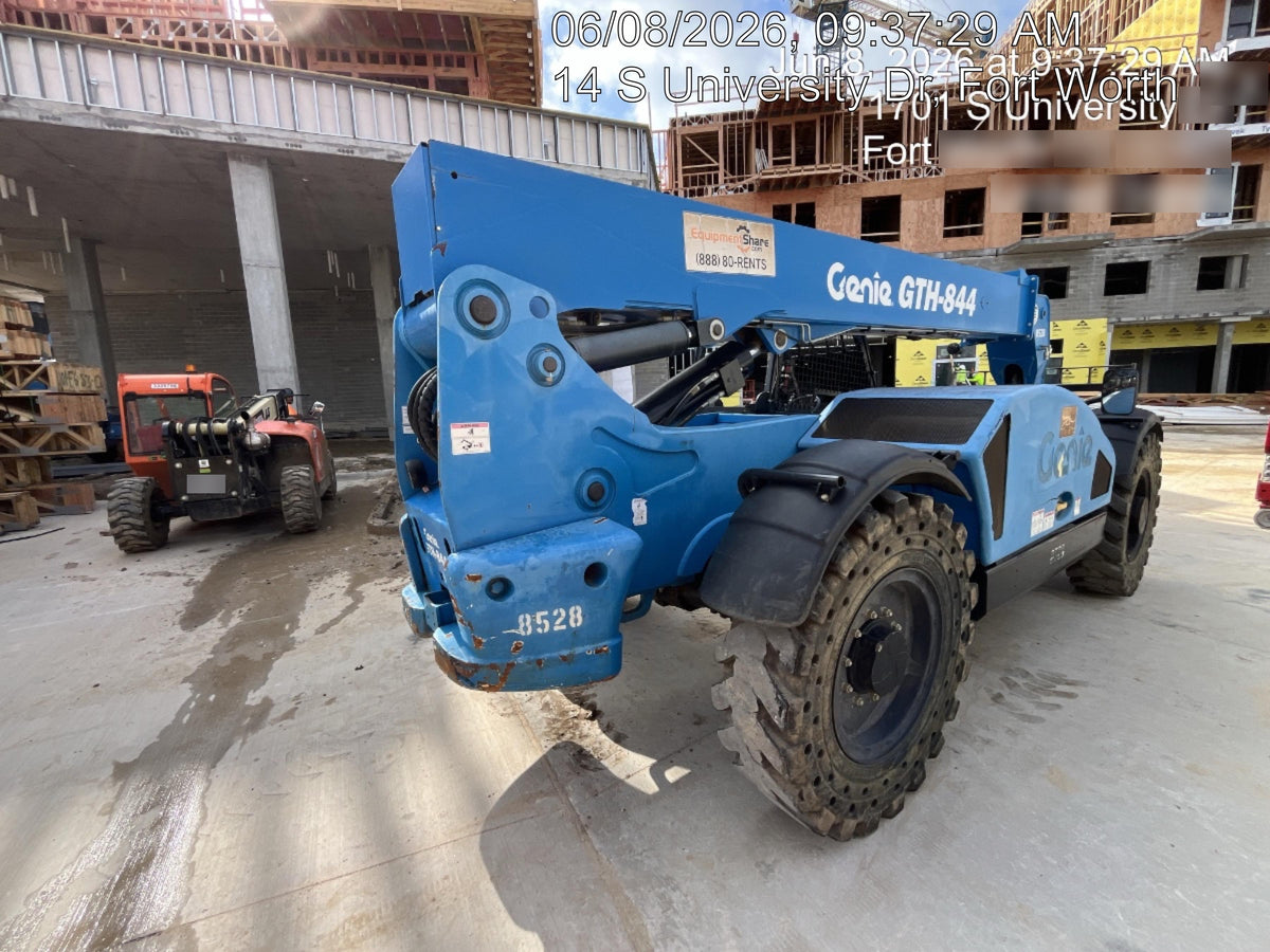 2018 Genie GTH-844 Genie GTH-844D w/Open ROPS, Solid Tires, Work Light/Beacon, 60" Carriage and Forks