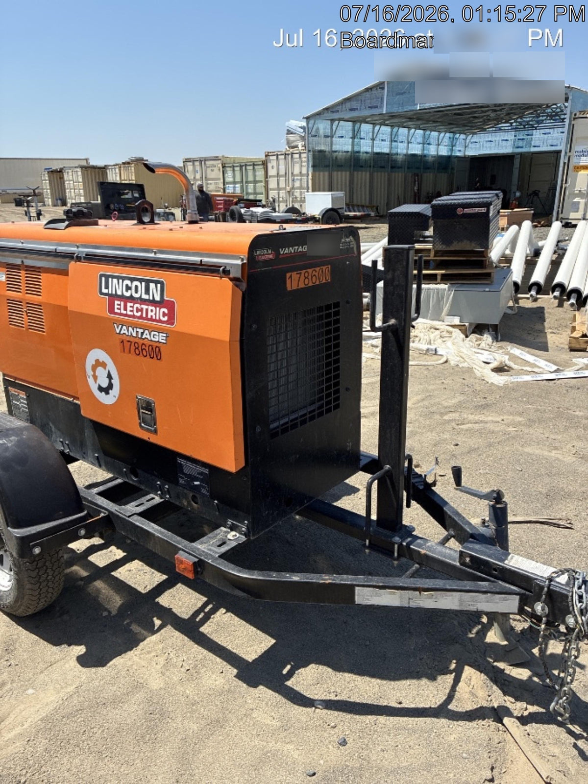 2021 Lincoln Electric Vantage 322 Vantage 322 Ready Pak 3 w/ Decals, ORANGE (includes trailer, cable rack, fender light kit) NO Telematics