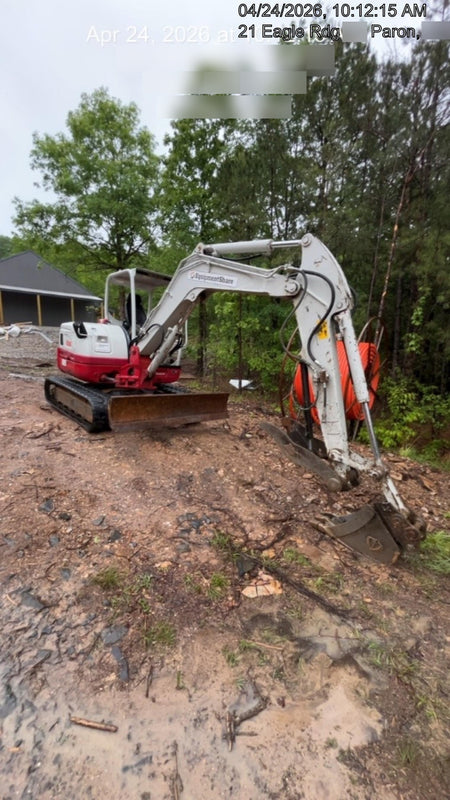 2019 Takeuchi TB260 Takeuchi TB260 Canopy w/Rubber Tracks, Auxiliary Hydraulics, Standard Blade, Manual QC, 12 / 18 / 24" Buckets, Hydraulic Thumb Installed
