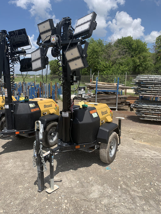 2022 Allmand NLV3GR (4) LED Light Fixture 350W, 23' Vertical Mast, 3kW Prime, Towable, Deep Sea L401, Leveling Jacks, Yanmar T4F 5.8hp