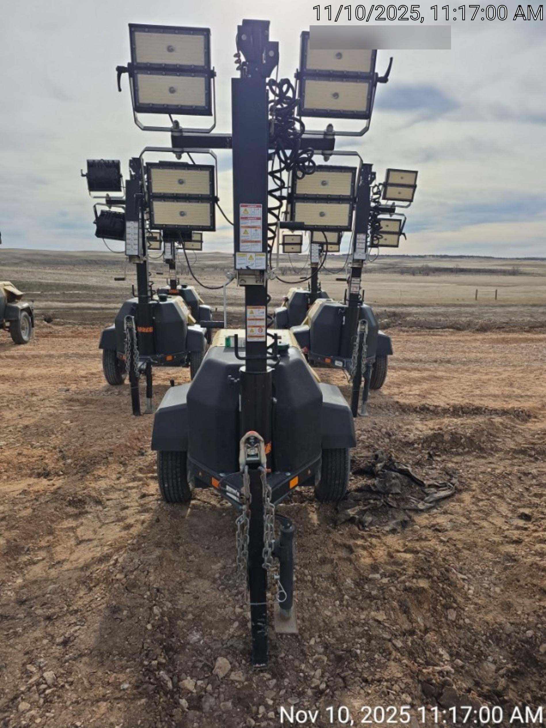 2021 Allmand NLV3GR (4) LED Light Fixture 350W, 23' Vertical Mast, 3kW Prime, Towable, Deep Sea L401, Leveling Jacks, Yanmar T4F 5.8hp