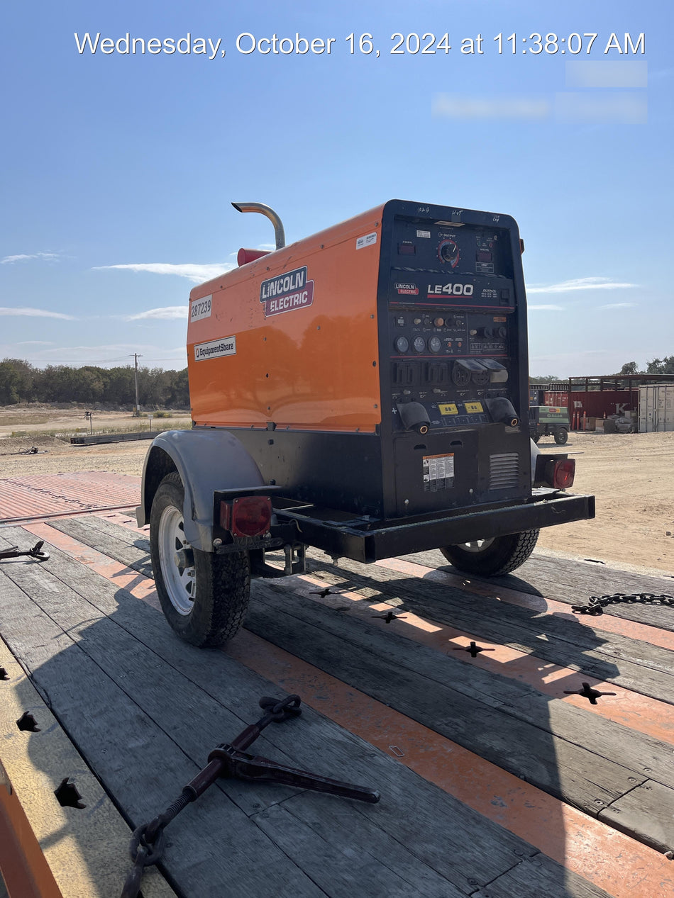 2023 Lincoln Electric LE400 Kubota V1505, Trlr, Cable Rack, Light Kit, ES Decals, T3