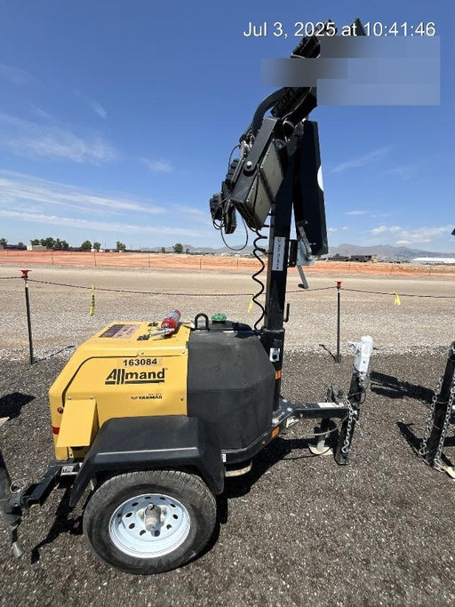 2021 Allmand NLV3GR (4) LED Light Fixture 350W, 23' Vertical Mast, 3kW Prime, Towable, Deep Sea L401, Leveling Jacks, Yanmar T4F 5.8hp