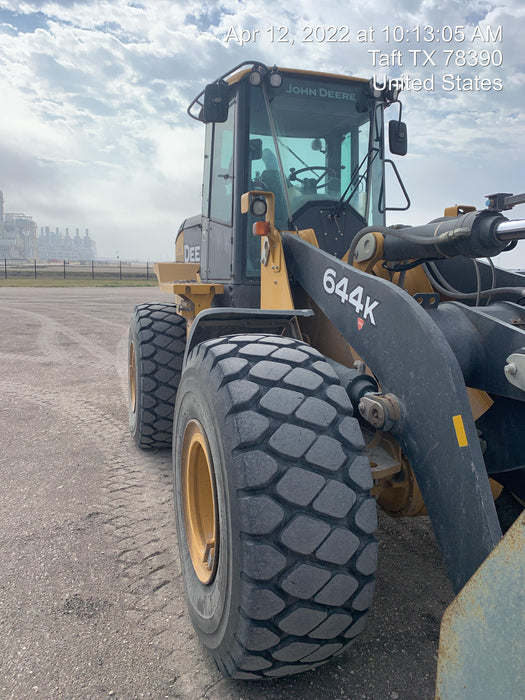 2020 John Deere 644K 4yd Wheel Loader, Cab/Heat/Air, 3 Function Hydraulics, JRB Hydraulic QC, QC 4yd bucket w/smooth cutting edge, QC Carriage, 72" Fork Tines, 5yr/5,000hr Powertrain and Hydraulics extended warranty