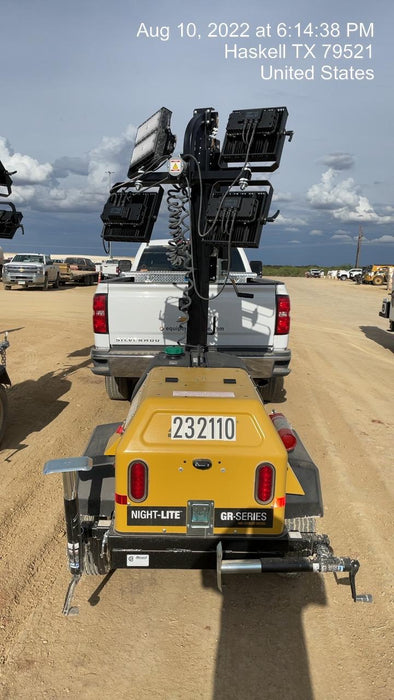 2022 Allmand NLV3GR (4) LED Light Fixture 350W, 23' Vertical Mast, 3kW Prime, Towable, Deep Sea L401, Leveling Jacks, Yanmar T4F 5.8hp