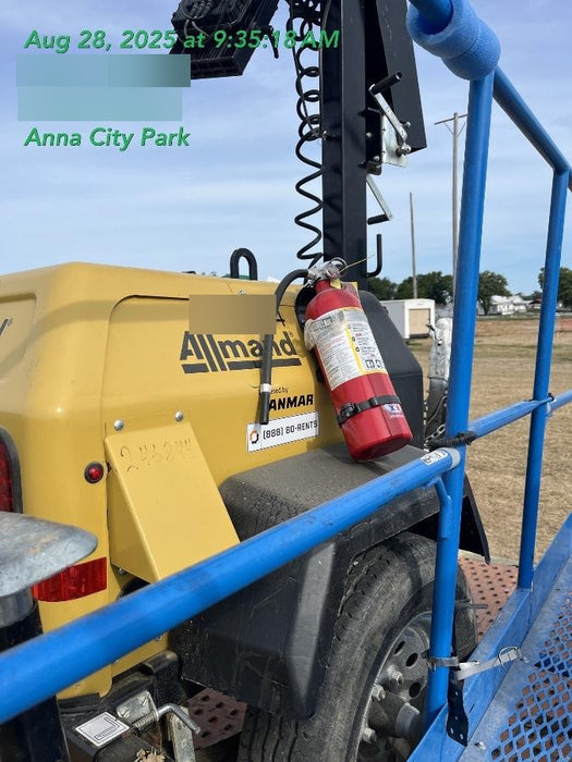 2022 Allmand NLV3GR (4) LED Light Fixture 350W, 23' Vertical Mast, 3kW Prime, Towable, ES Decals, T3