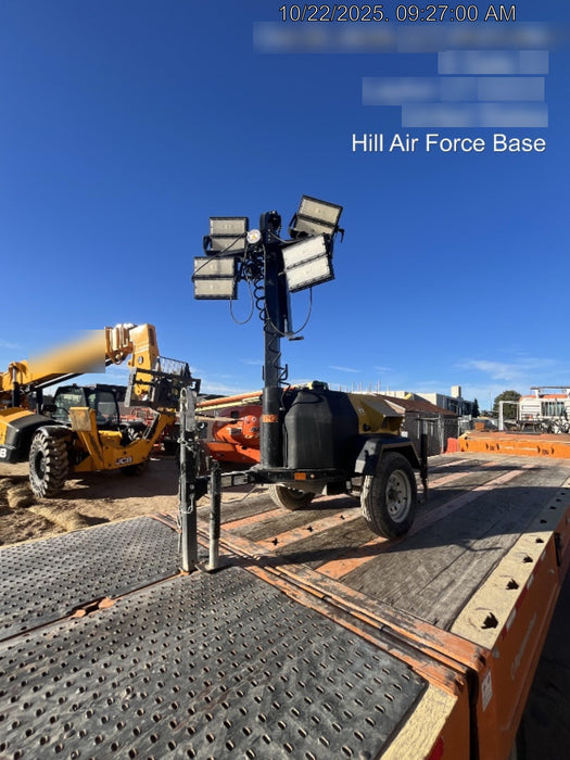 2022 Allmand NLV3GR (4) LED Light Fixture 350W, 23' Vertical Mast, 3kW Prime, Towable, ES Decals, T3