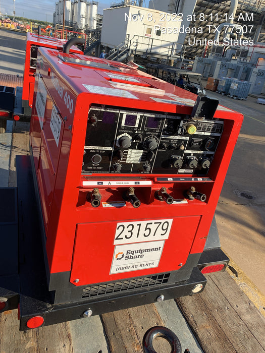2022 Shindaiwa DGW400MDL Kubota D902 Engine, 23 HP, Dual Op Welder, Wire, Arc, Droop Stick, Tig, and CC Stick Functionality, Simulphase, 3 Phase and 1 Phase Gen Output, Single Axle NB Trlr, Slr Trckl Chrg 12V 12W, Fire Ext