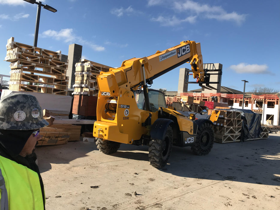2019 JCB 512-56 Canopy, 109 HP, Solid Tires, STD Worklight, Beacon, Aux Hydraulics, Lifting Eye, Back up Alarm w/66" Carriage/60" Forks