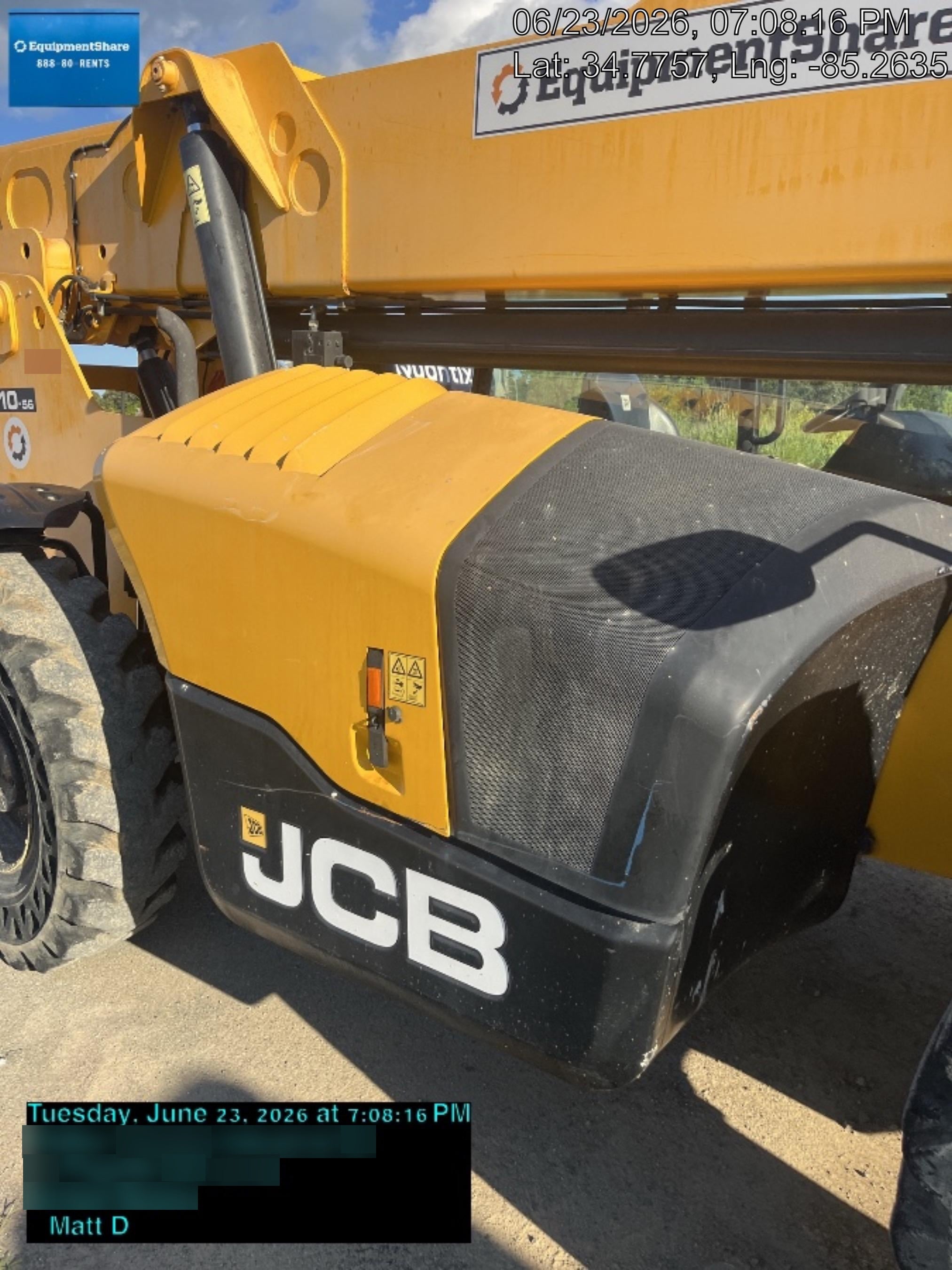 2019 JCB 510-56 Canopy, 74 HP, Solid Tires, STD Worklight, Beacon, Aux Hydraulics, Lifting Eye, Back up Alarm w/66" Carriage/60" Forks