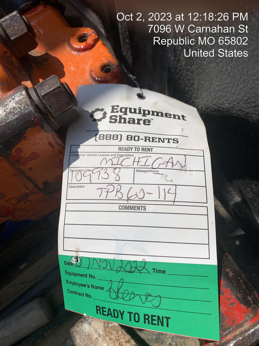 2020 MICHIGAN PNEUMATIC MP-TPB60-114